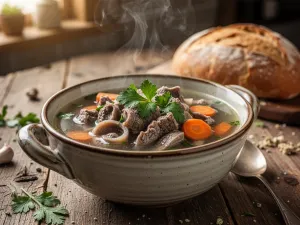 Soczyste grillowane krewetki z ziołami i cytryną na eleganckim talerzu, podkreślające ich wartości odżywcze.